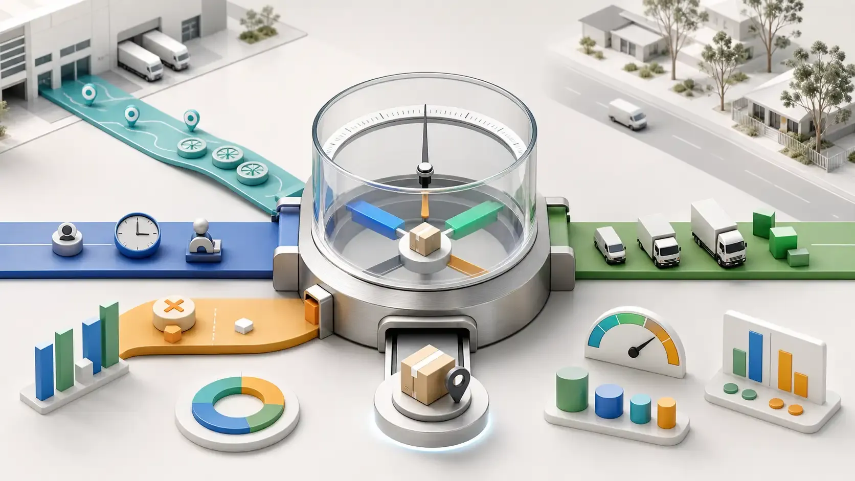 Australian delivery analytics system combining route distance, driver time, fleet use and completed mission data to measure cost per delivery.