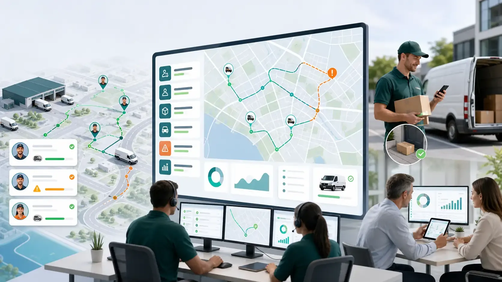 Australian dispatch team using live delivery monitoring to track route progress, driver status, and exceptions without micromanaging drivers.